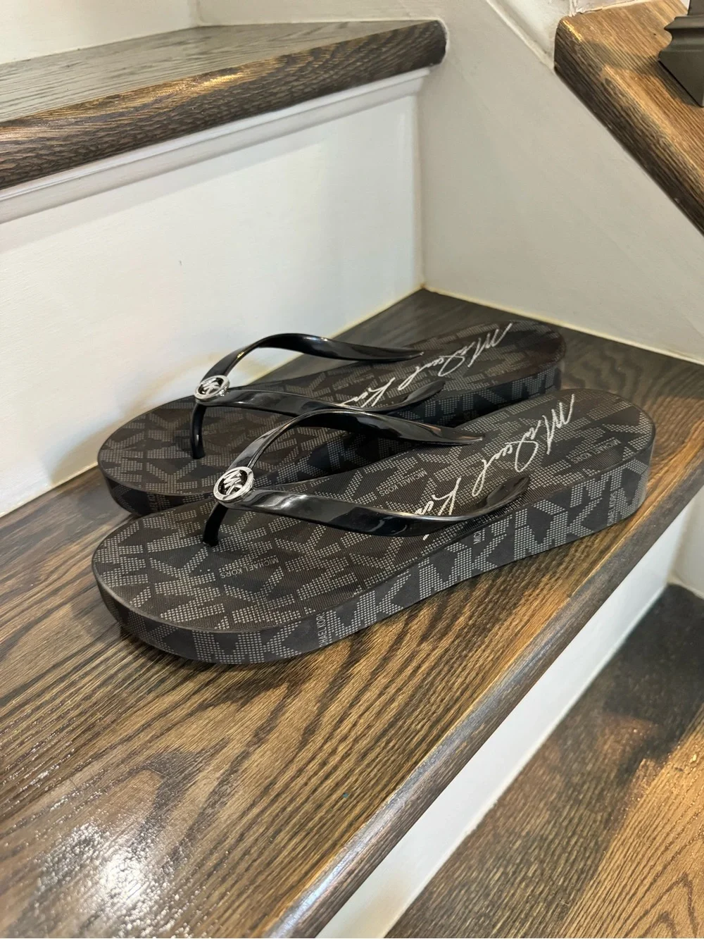 Michael Kors Black Flip Flops size 10